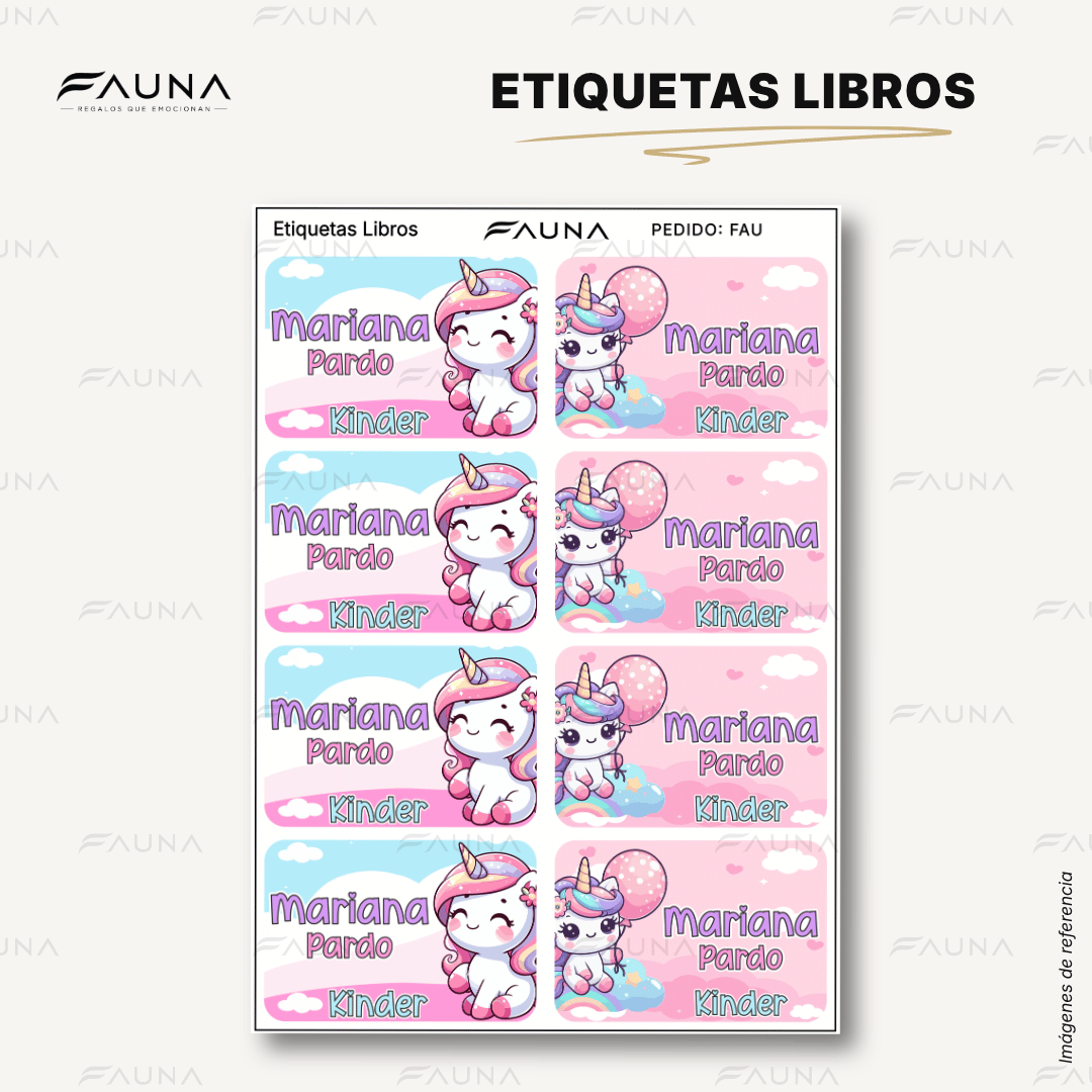 Unicornio 🦄 - Etiquetas Escolares Premium Personalizadas