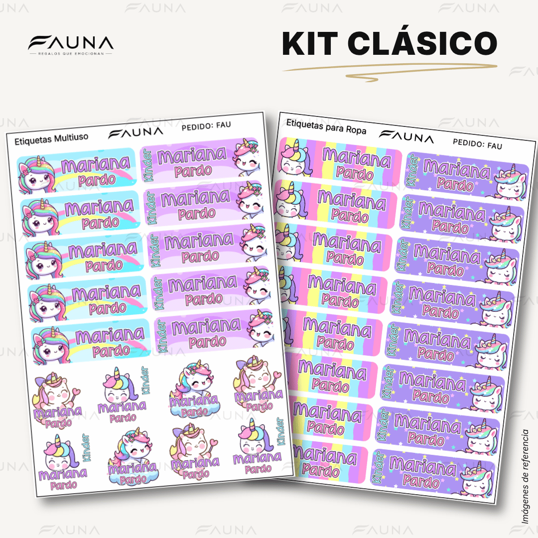 Unicornio 🦄 - Etiquetas Escolares Premium Personalizadas
