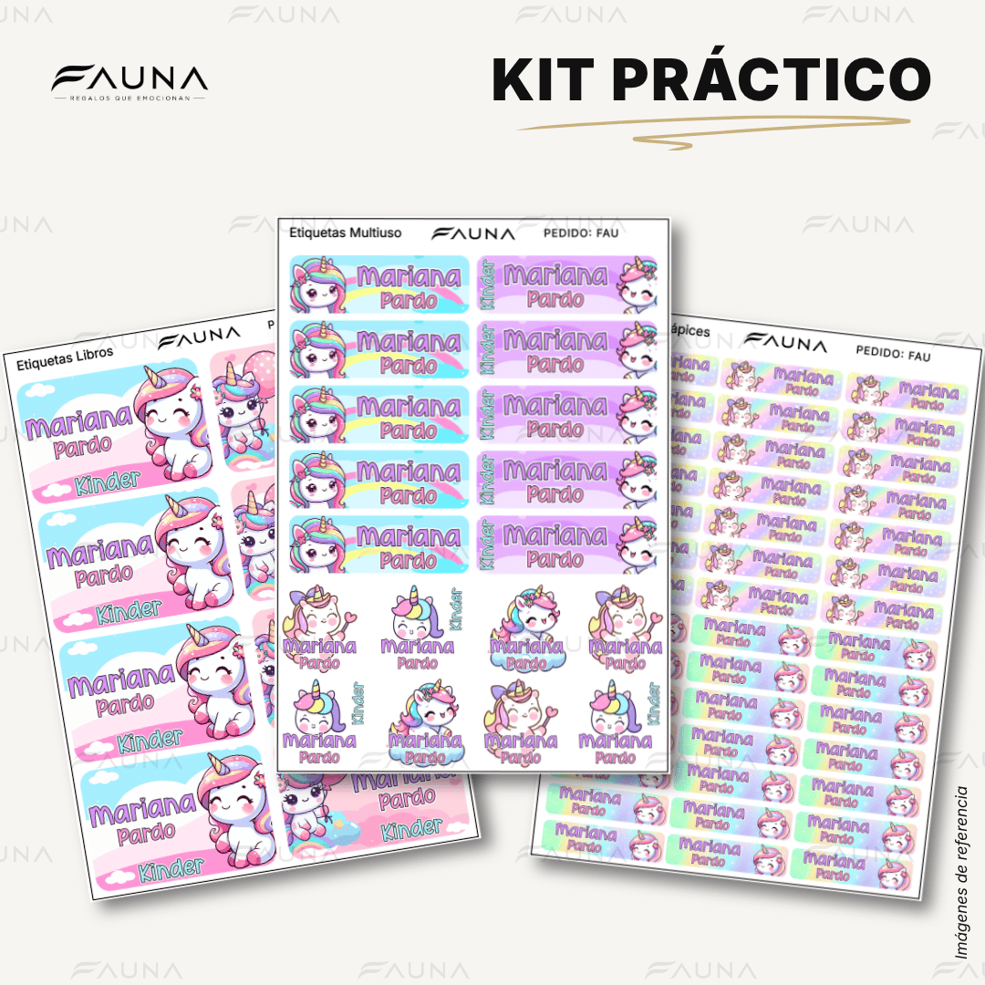 Unicornio 🦄 - Etiquetas Escolares Premium Personalizadas