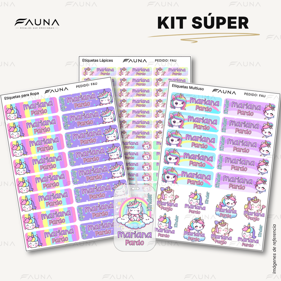 Unicornio 🦄 - Etiquetas Escolares Premium Personalizadas