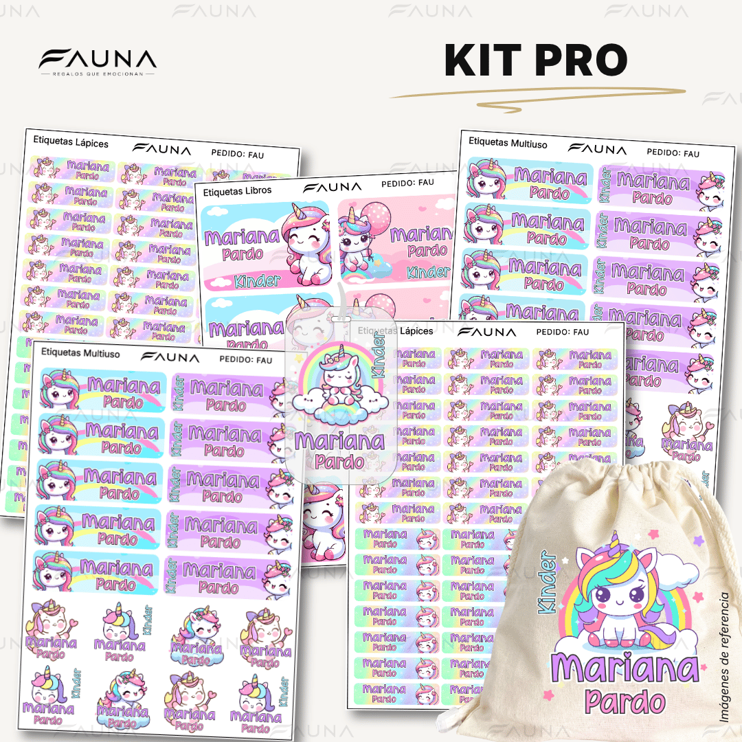 Unicornio 🦄 - Etiquetas Escolares Premium Personalizadas