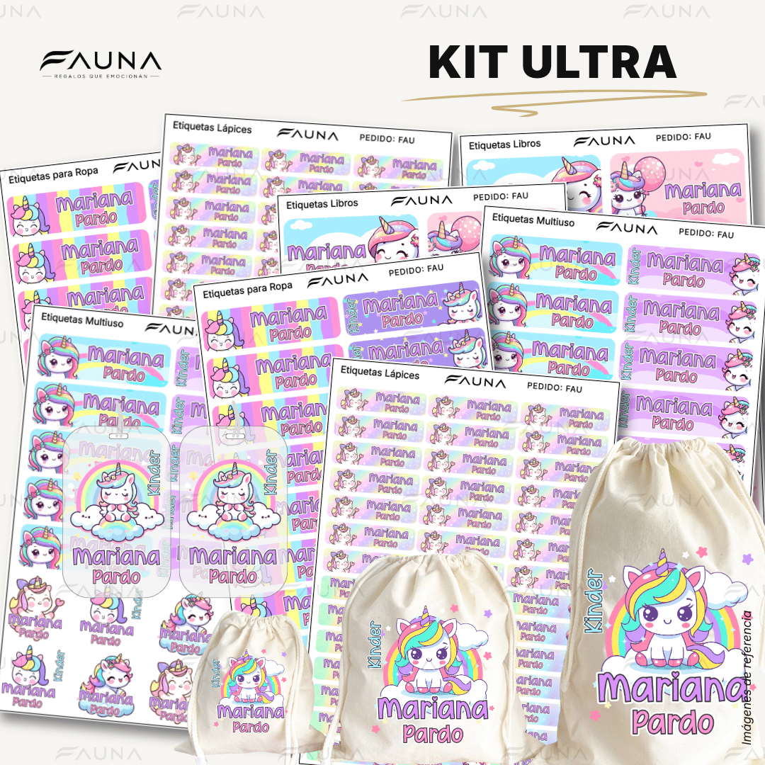 Unicornio 🦄 - Etiquetas Escolares Premium Personalizadas