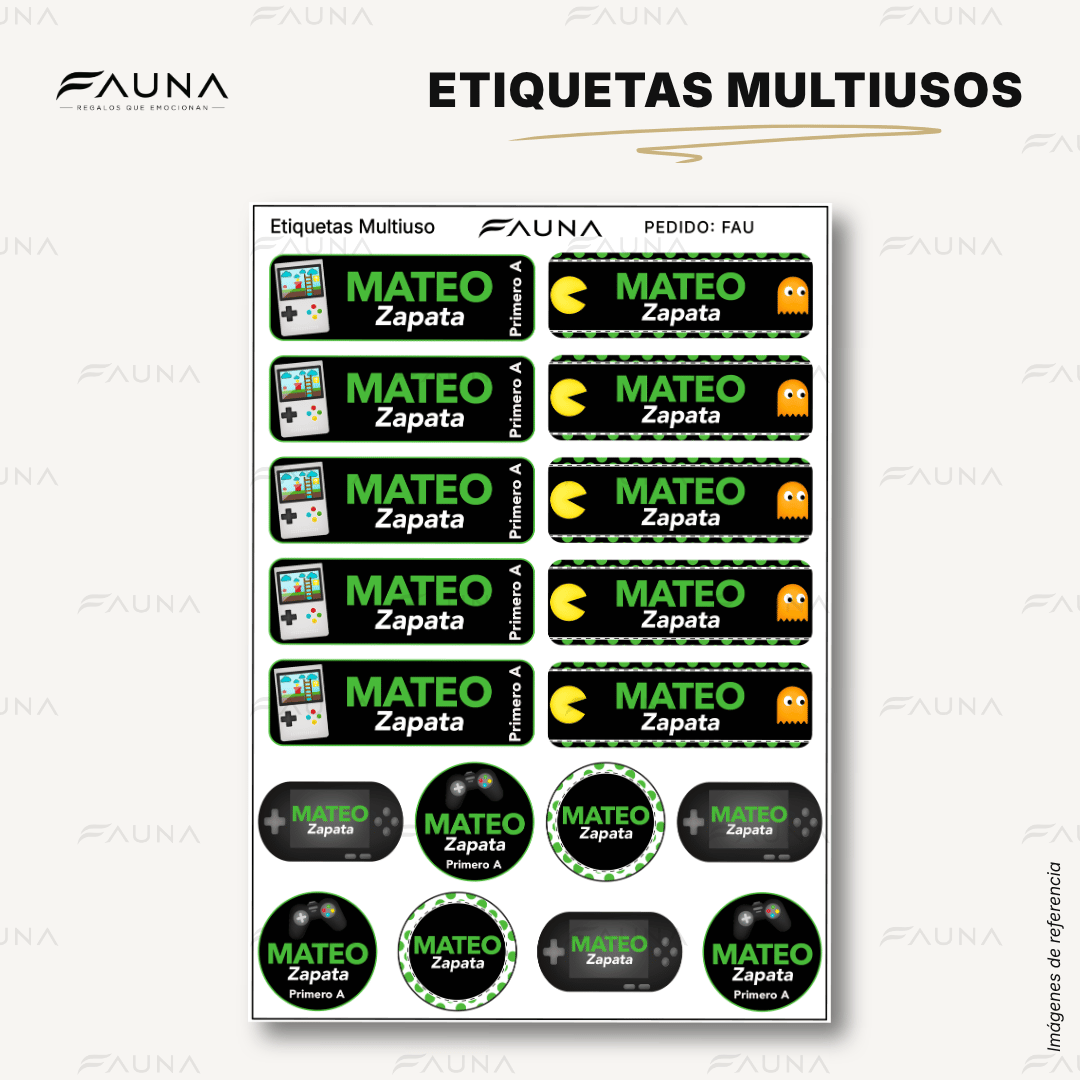 Videojuegos 🎮 - Etiquetas Escolares Premium Personalizadas