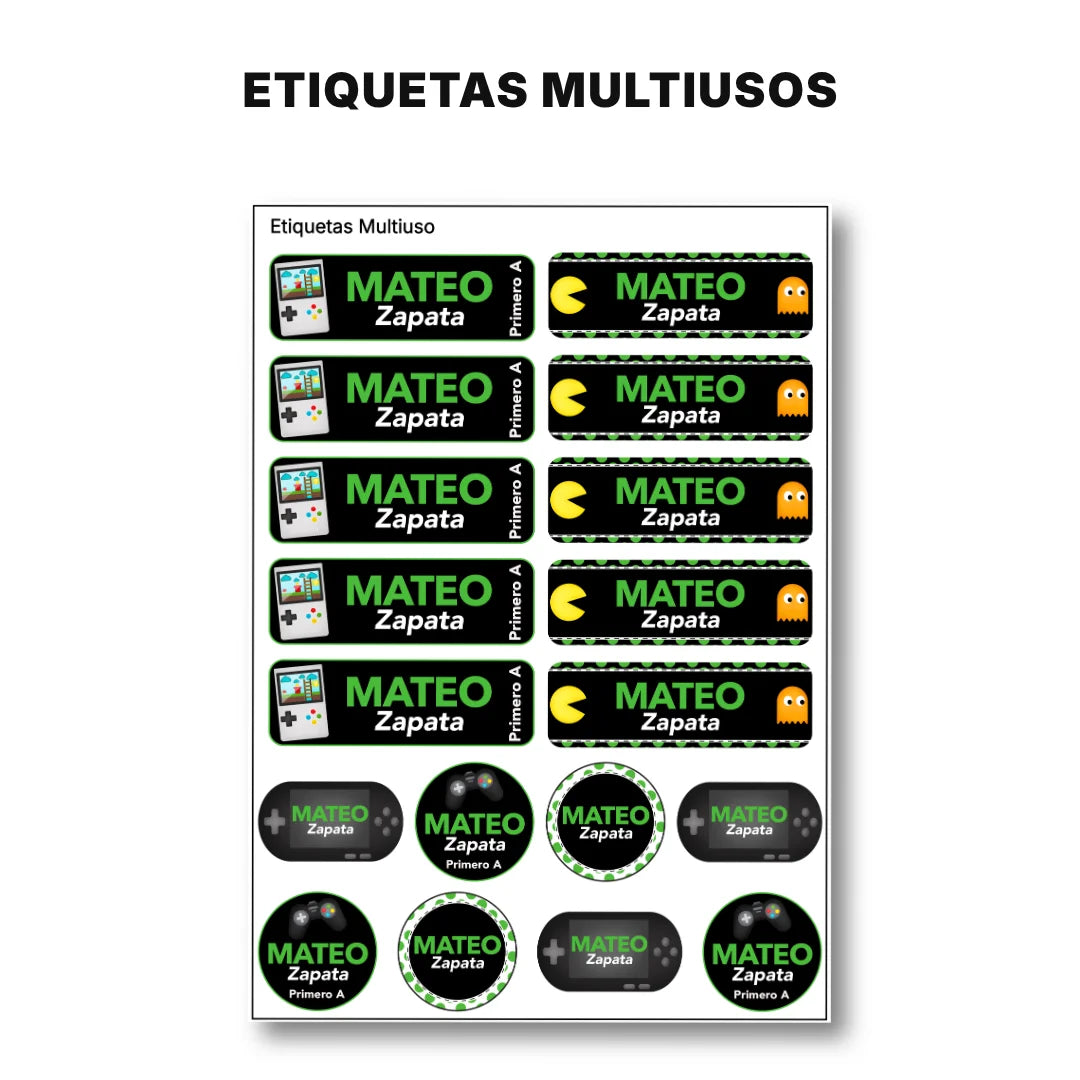 Videojuegos – Etiquetas Escolares Personalizadas