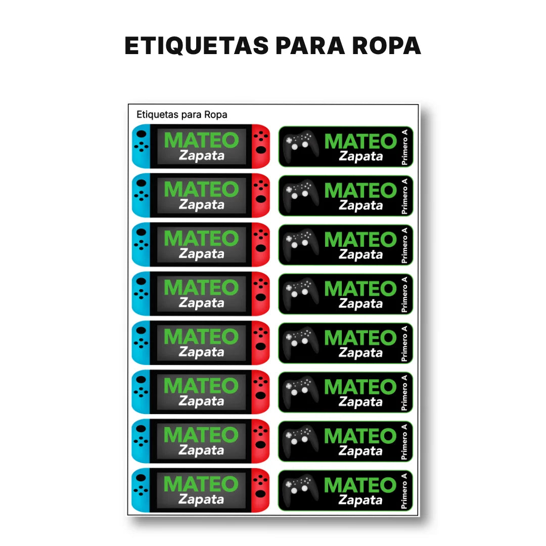 Videojuegos – Etiquetas Escolares Personalizadas