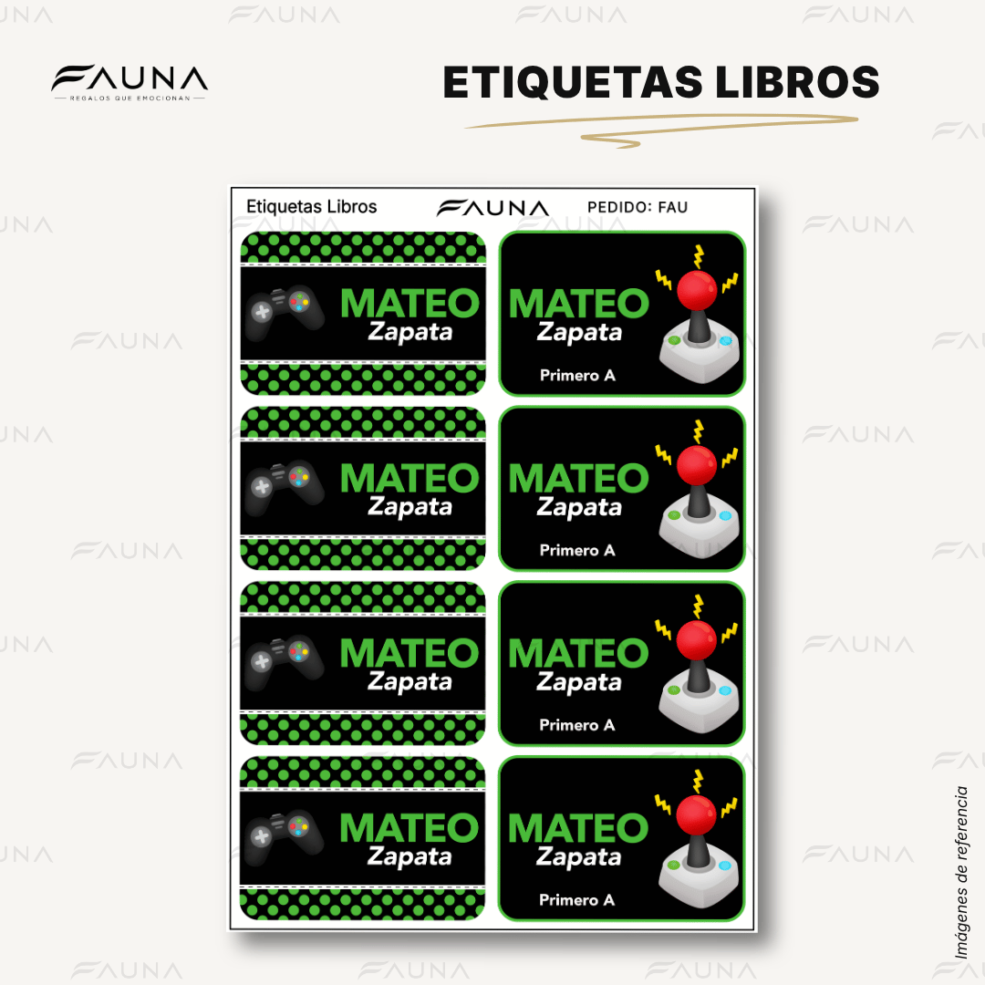 Videojuegos 🎮 - Etiquetas Escolares Premium Personalizadas