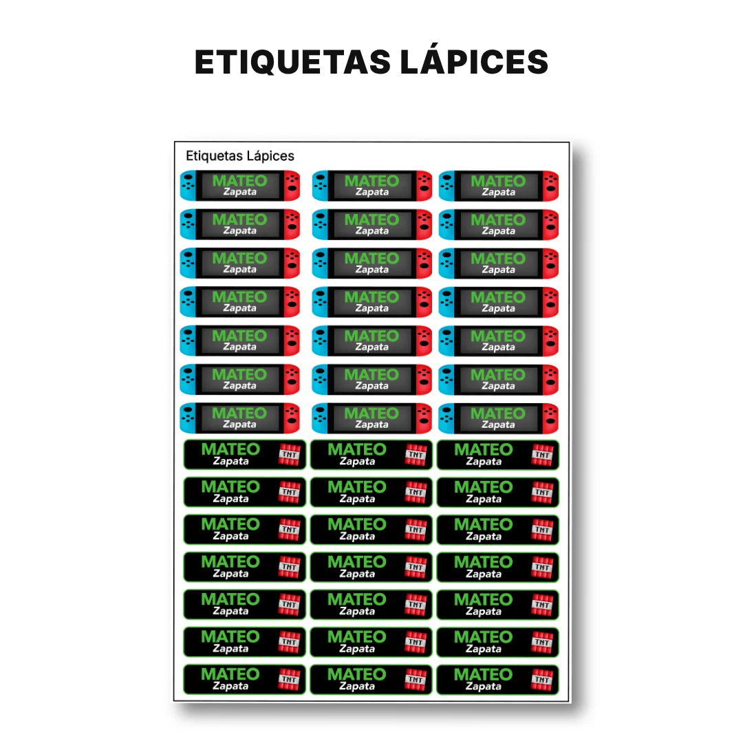 Videojuegos – Etiquetas Escolares Personalizadas