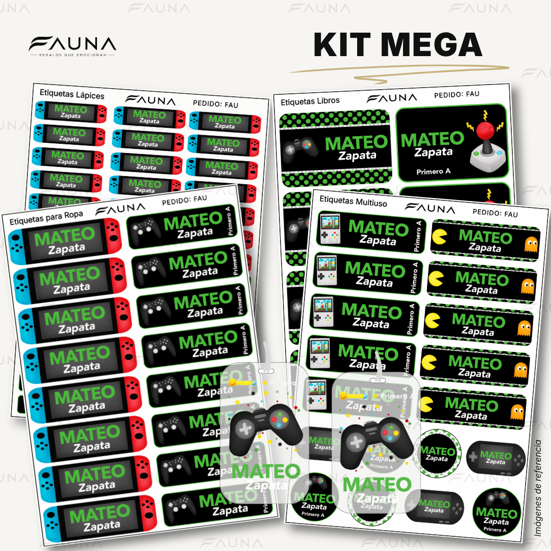 Videojuegos 🎮 - Etiquetas Escolares Premium Personalizadas