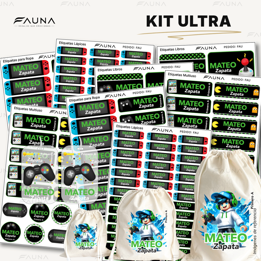 Videojuegos 🎮 - Etiquetas Escolares Premium Personalizadas