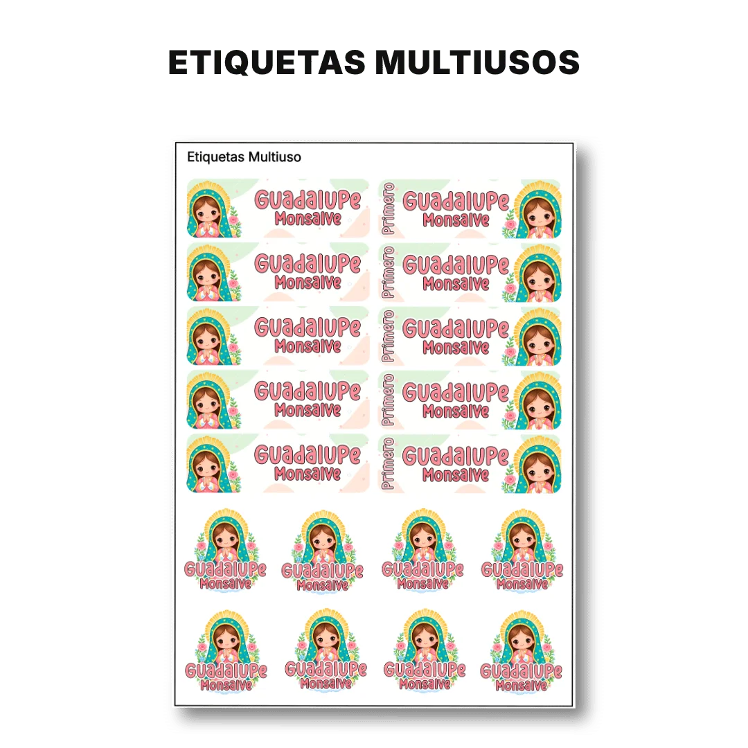 Virgencita de Guadalupe – Etiquetas Escolares Personalizadas