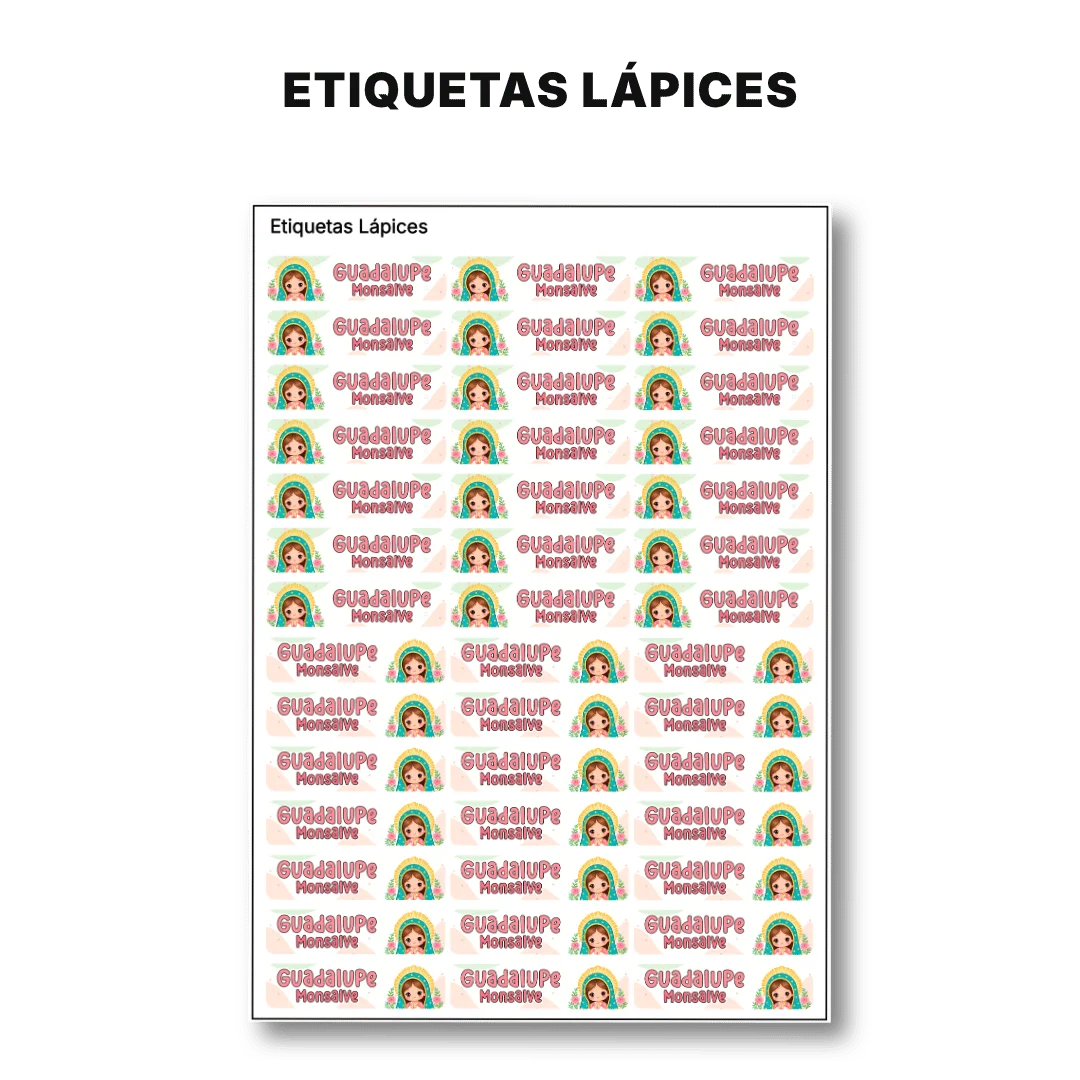 Virgencita de Guadalupe – Etiquetas Escolares Personalizadas