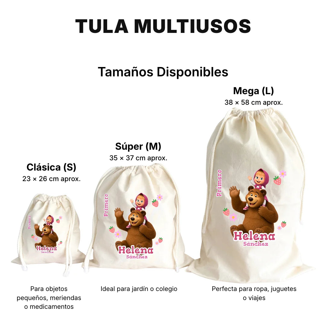 La niña y El oso – Tula Multiusos Personalizada