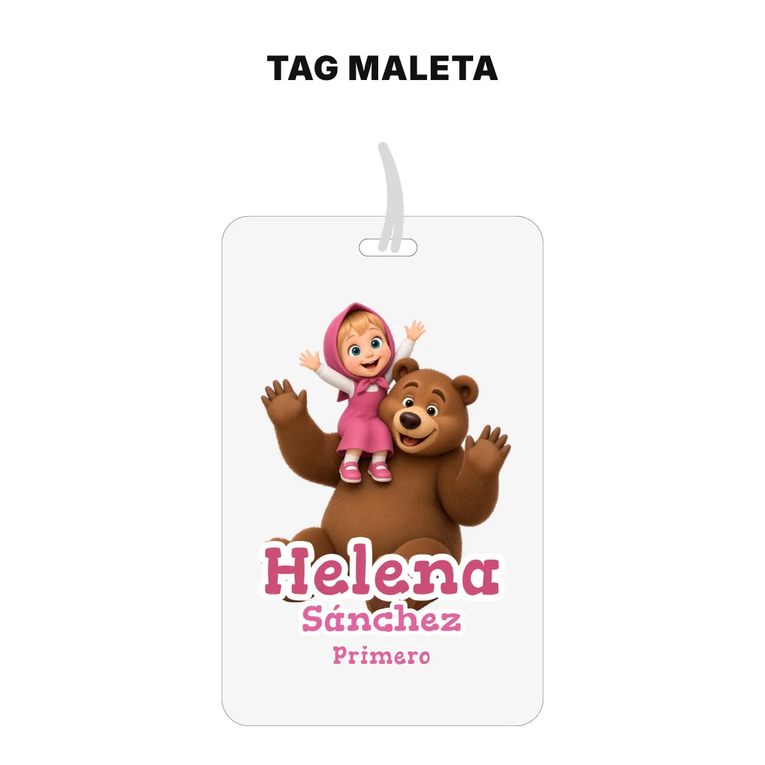 La niña y El oso – Etiquetas Escolares Personalizadas