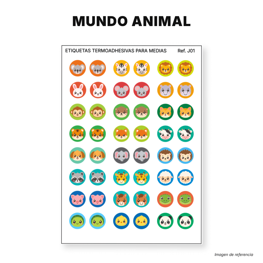 Mundo Animal - Etiquetas Termoadhesivas para Medias