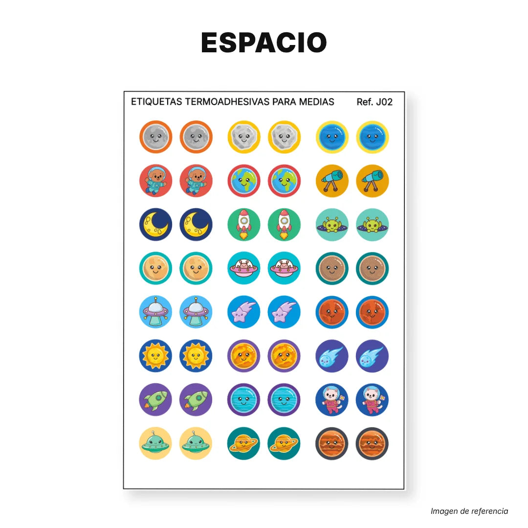 Espacio - Etiquetas Termoadhesivas para Medias
