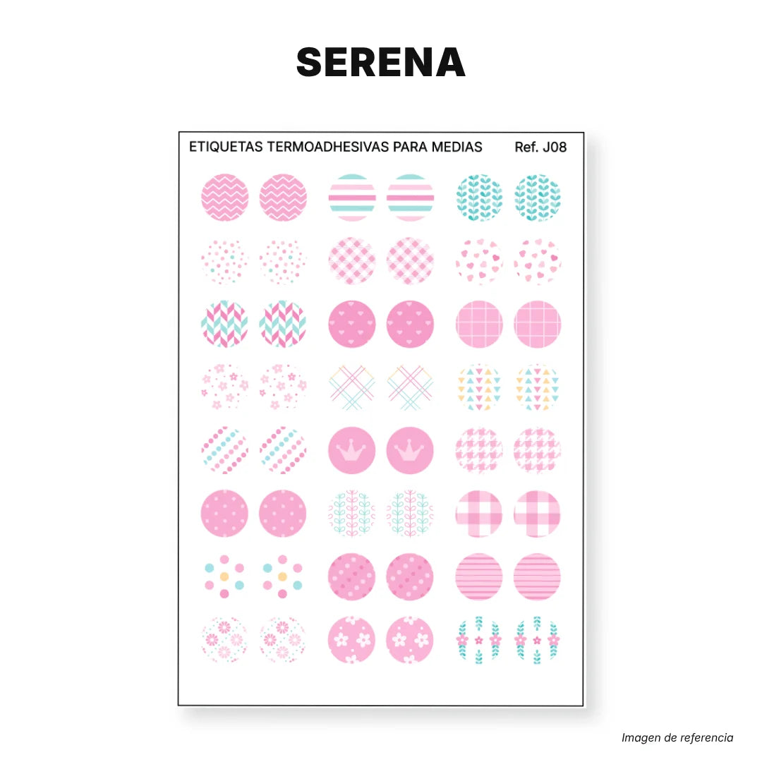 Serena - Etiquetas Termoadhesivas para Medias