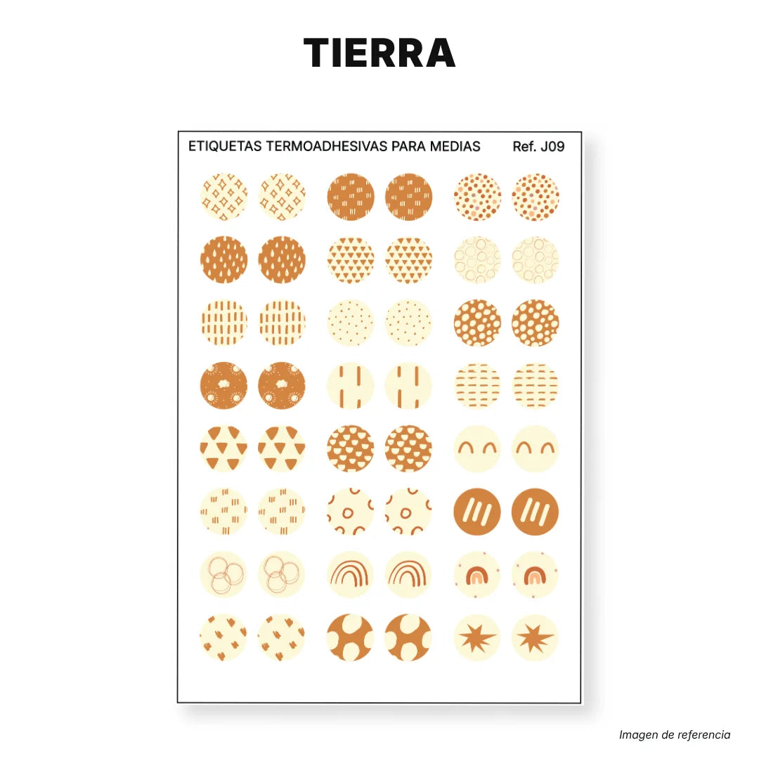 Tierra - Etiquetas Termoadhesivas para Medias