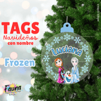 Frozen – Tag Navideño Personalizado con Nombre 🎄