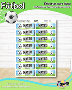 Fútbol Niño ⚽ - Etiquetas Escolares Premium Personalizadas