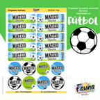 Fútbol Niño ⚽ - Etiquetas Escolares Premium Personalizadas