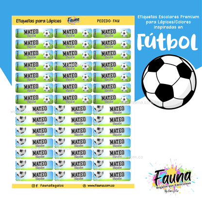 Etiquetas Escolares Premium Personalizadas – Fútbol Niño ⚽