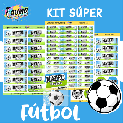 Etiquetas Escolares Premium Personalizadas – Fútbol Niño ⚽