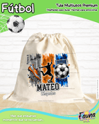 Fútbol Niño ⚽ - Tula personalizada para niños – multiusos con nombre
