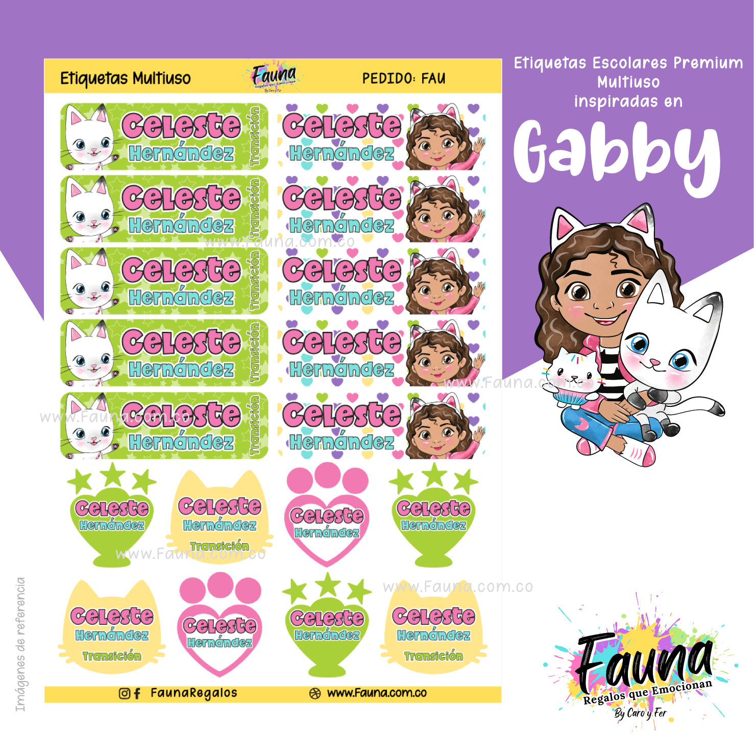 Gabby’s Dollhouse! 🏡 - Etiquetas Escolares Premium Personalizadas