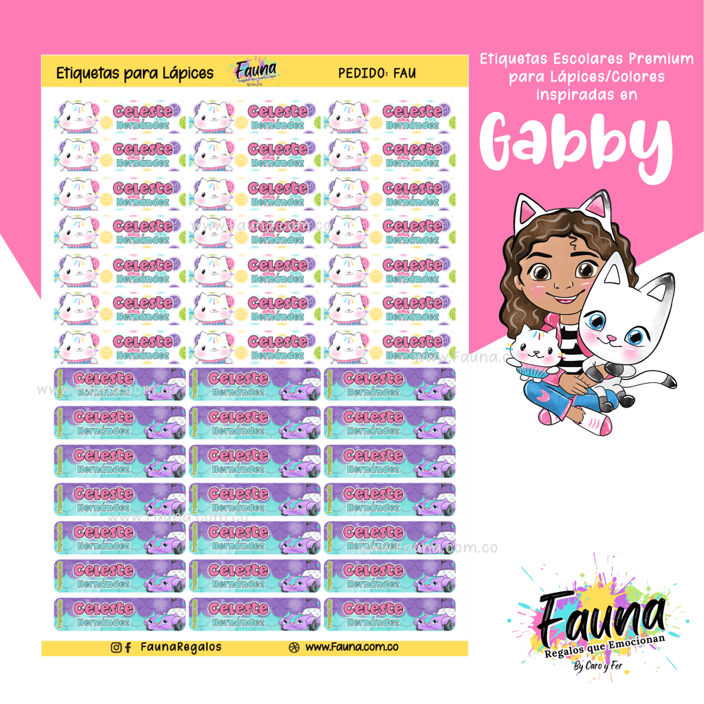 Gabby’s Dollhouse! 🏡 - Etiquetas Escolares Premium Personalizadas