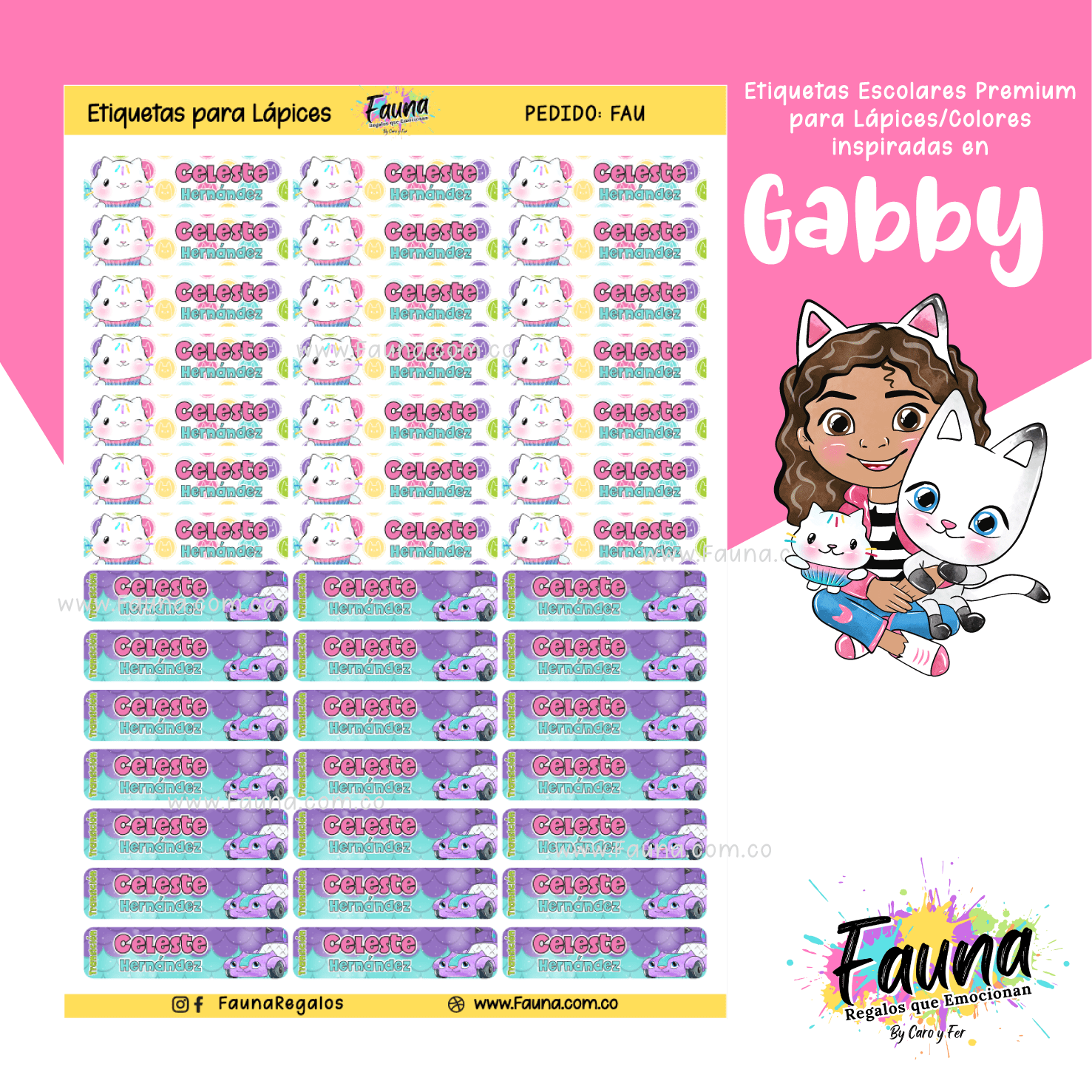 Gabby’s Dollhouse! 🏡 - Etiquetas Escolares Premium Personalizadas