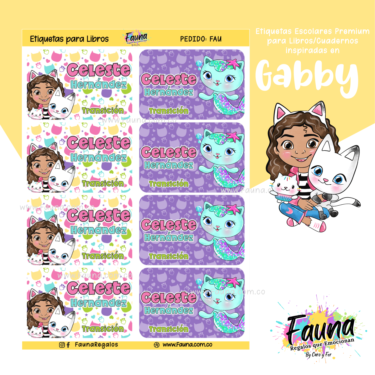 Gabby’s Dollhouse! 🏡 - Etiquetas Escolares Premium Personalizadas