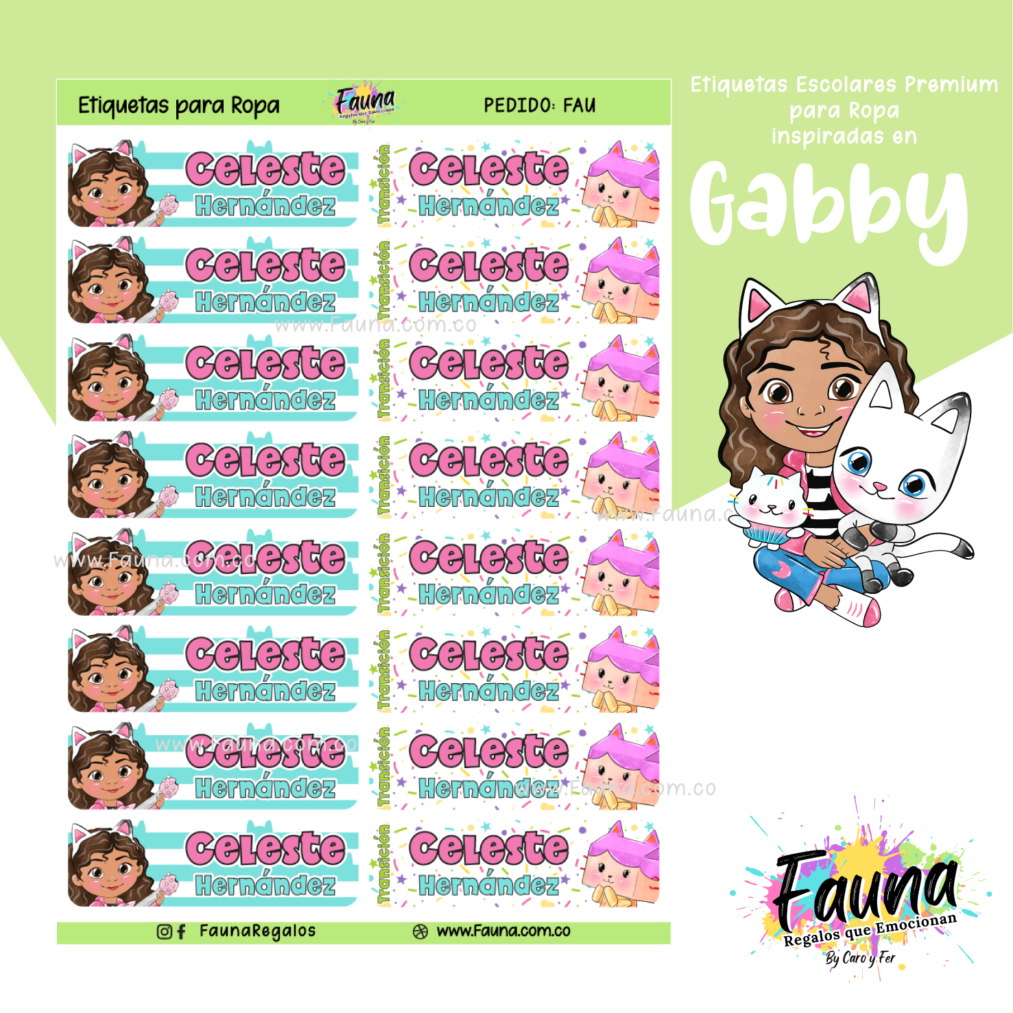 Gabby’s Dollhouse! 🏡 - Etiquetas Escolares Premium Personalizadas