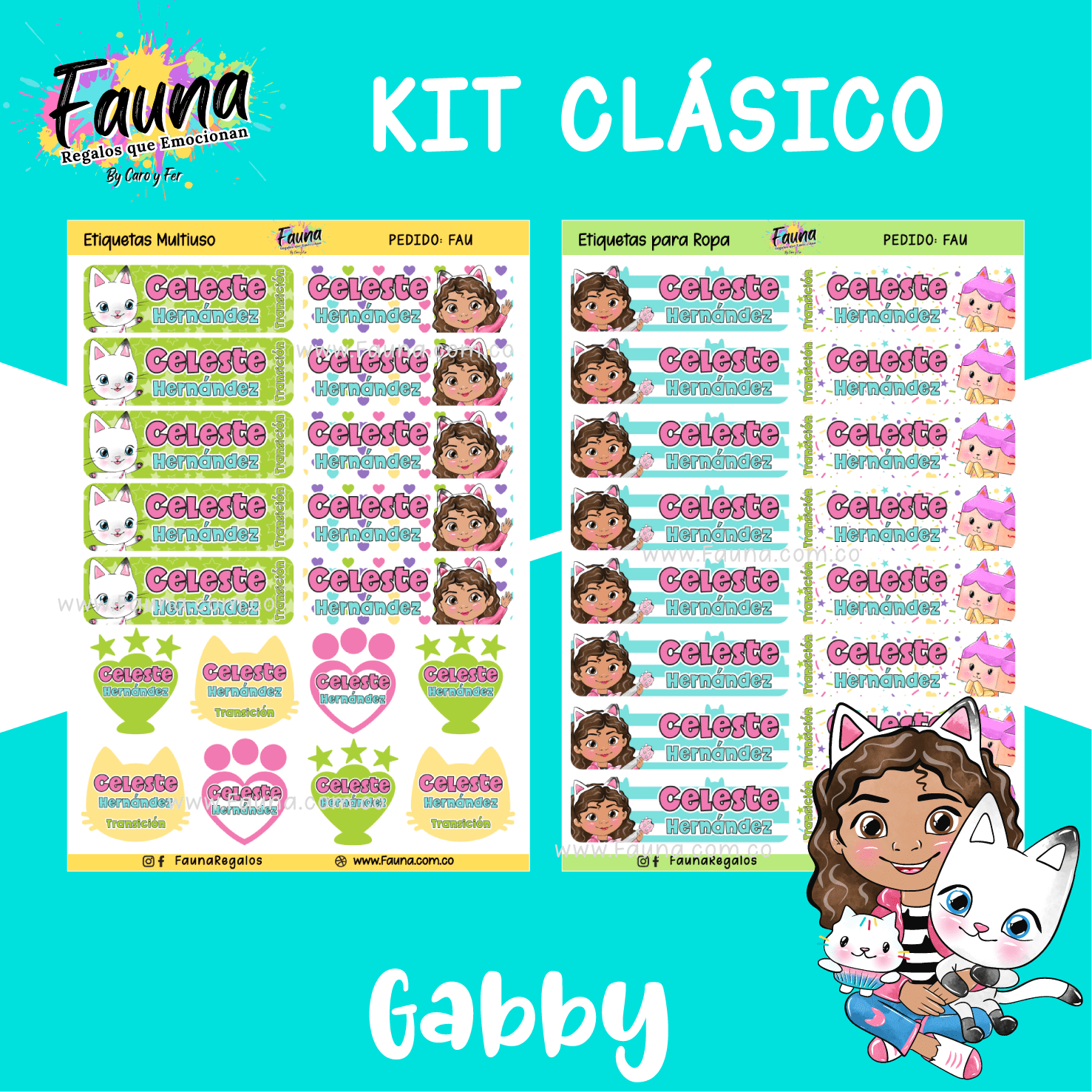 Gabby’s Dollhouse! 🏡 - Etiquetas Escolares Premium Personalizadas