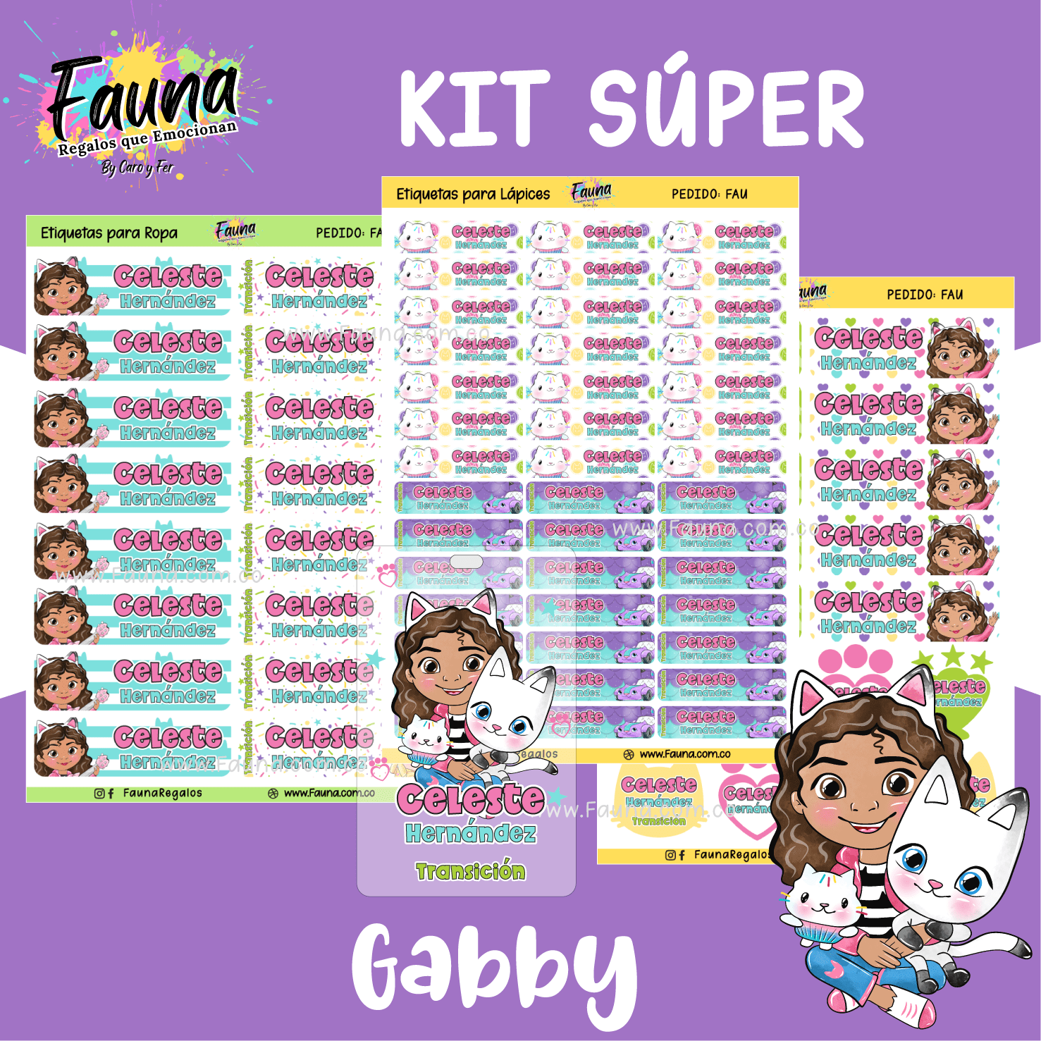 Gabby’s Dollhouse! 🏡 - Etiquetas Escolares Premium Personalizadas