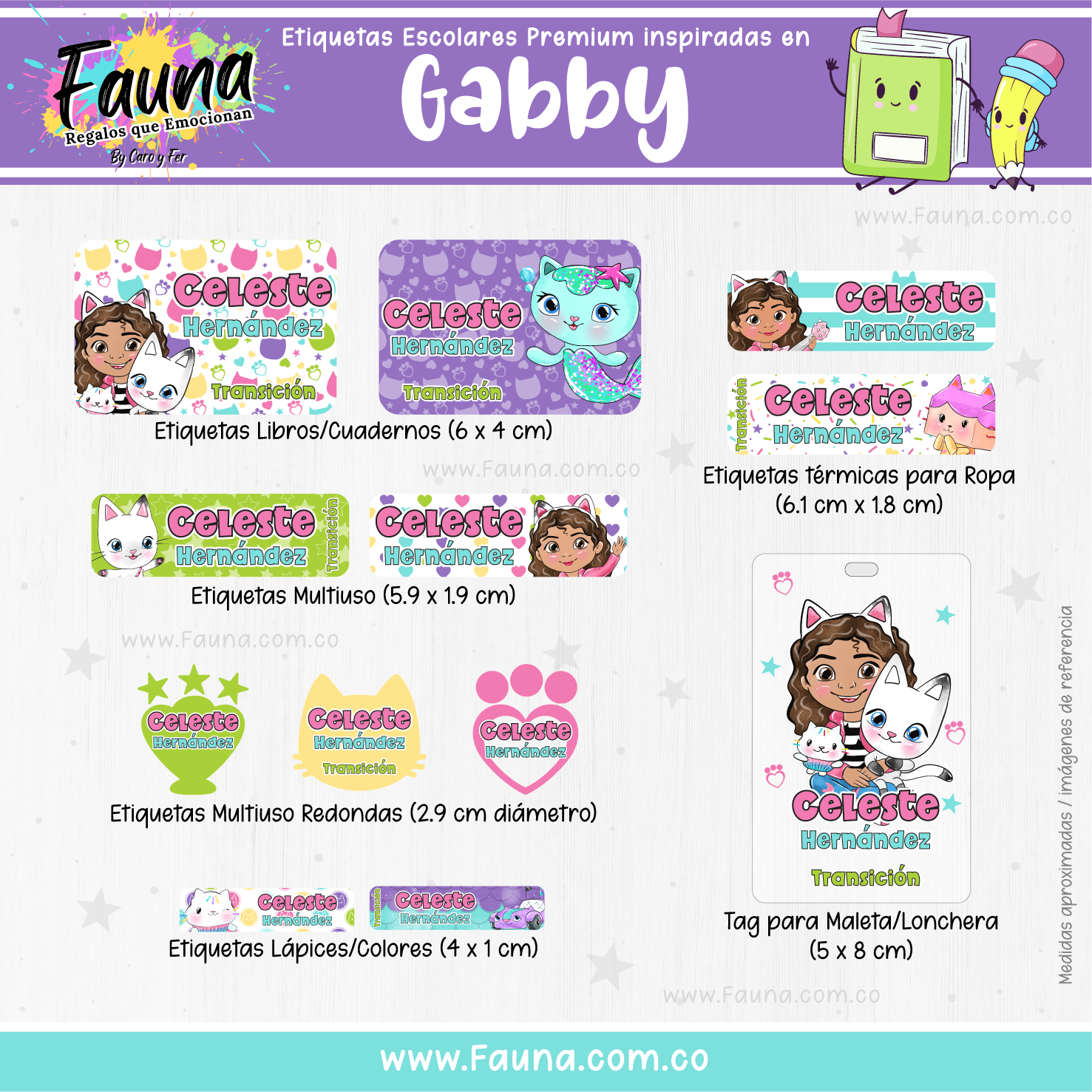 Gabby’s Dollhouse! 🏡 - Etiquetas Escolares Premium Personalizadas