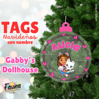 Gabby's Dollhouse – Tag Navideño Personalizado con Nombre 🎄