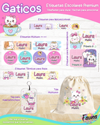 Gaticos 🐾 - Etiquetas Escolares Premium Personalizadas