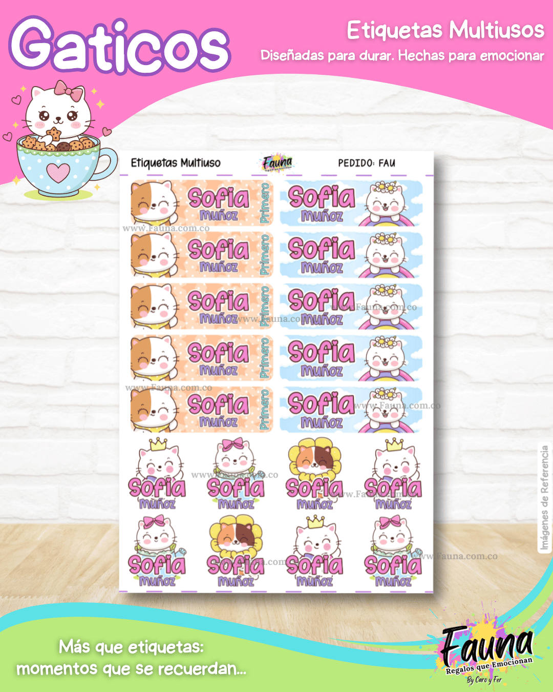 Gaticos 🐾 - Etiquetas Escolares Premium Personalizadas