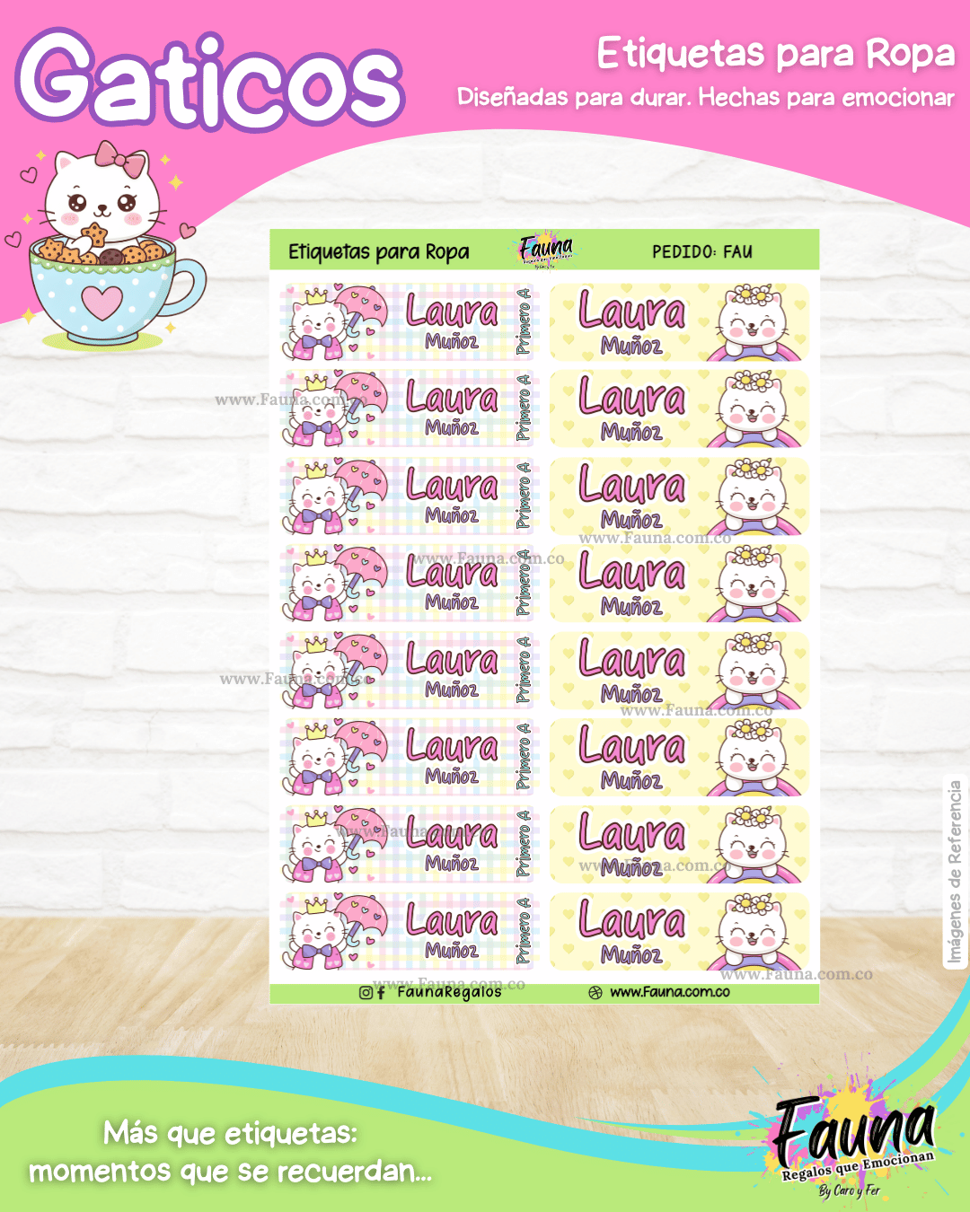 Gaticos 🐾 - Etiquetas Escolares Premium Personalizadas
