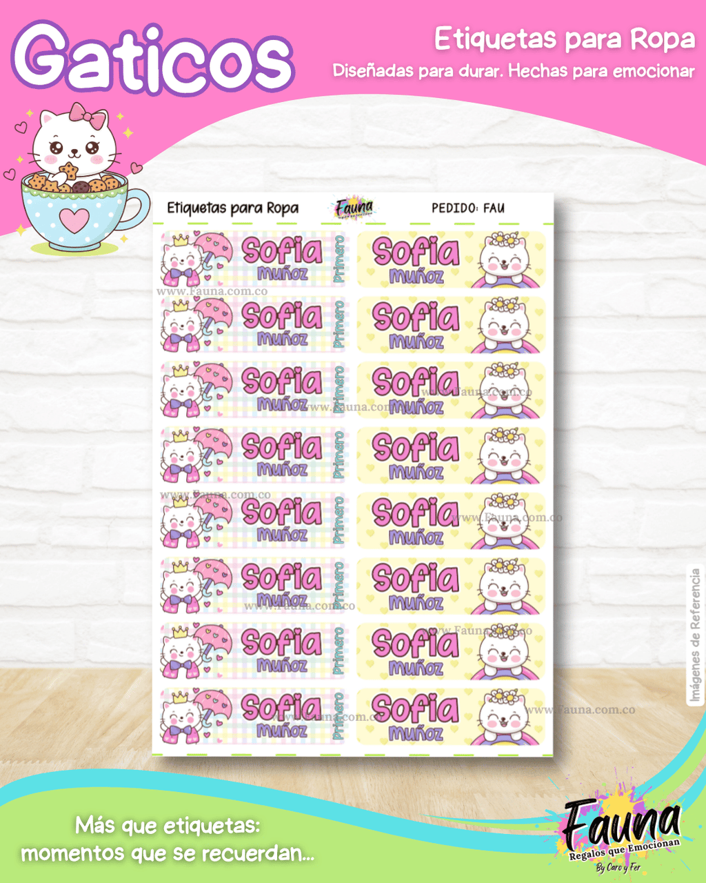 Gaticos 🐾 - Etiquetas Escolares Premium Personalizadas
