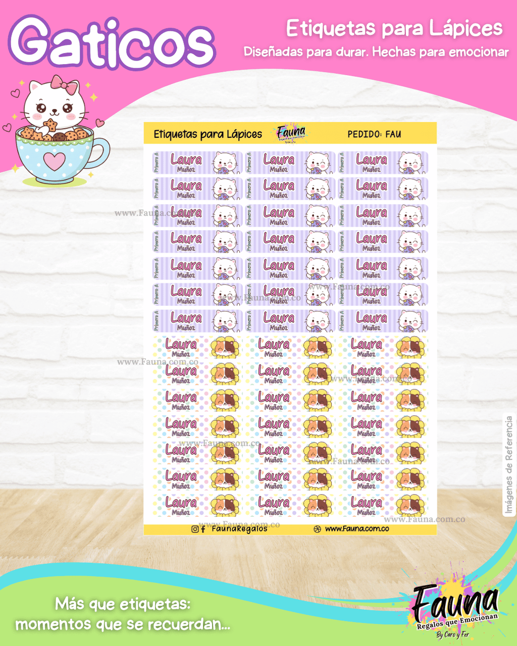 Gaticos 🐾 - Etiquetas Escolares Premium Personalizadas