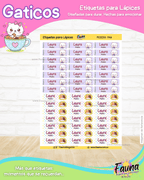 Gaticos 🐾 - Etiquetas Escolares Premium Personalizadas