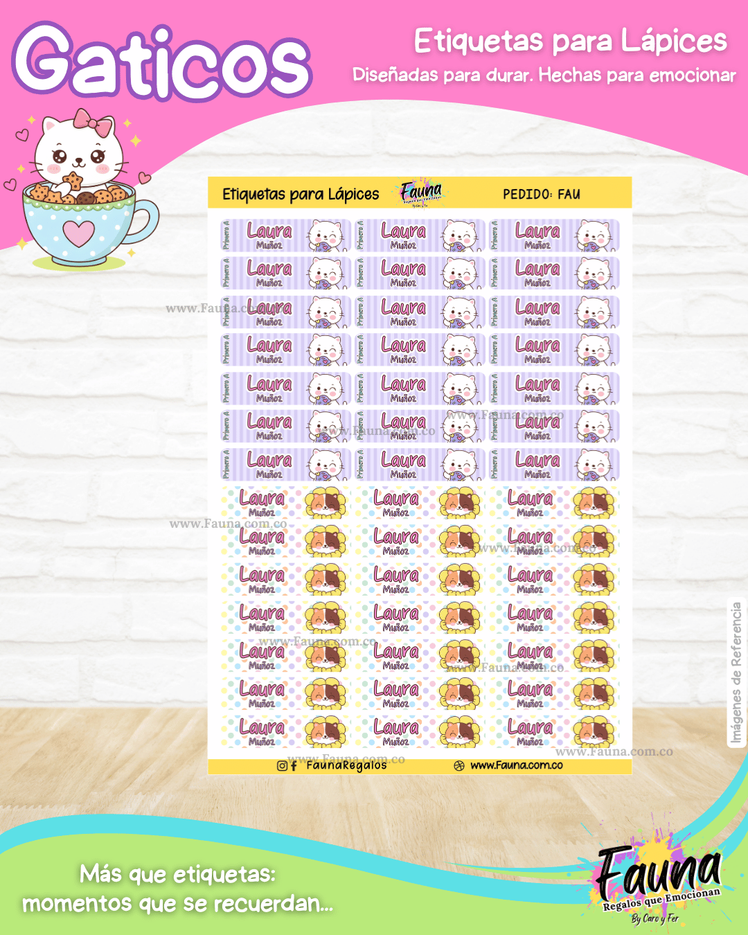 Gaticos 🐾 - Etiquetas Escolares Premium Personalizadas