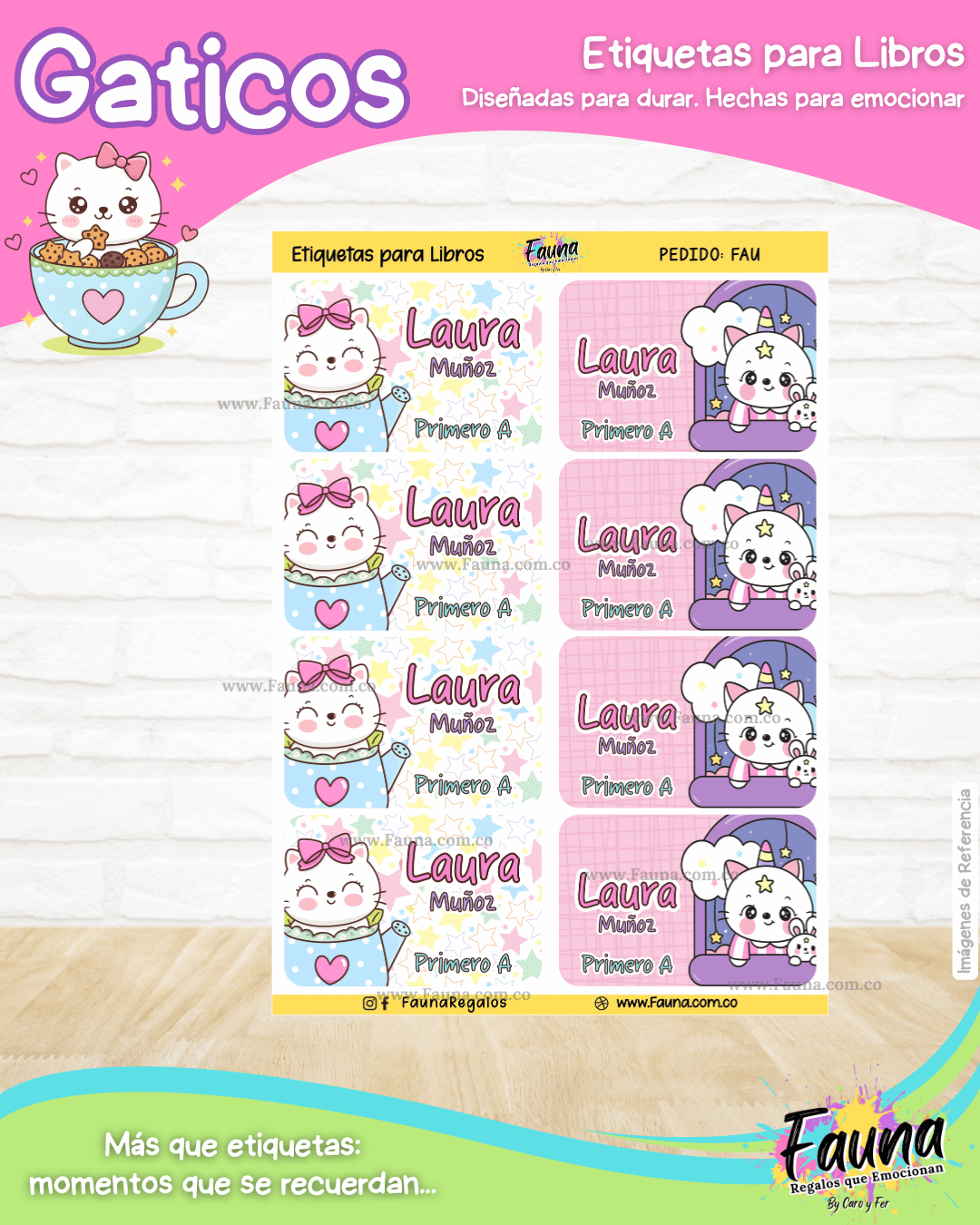 Gaticos 🐾 - Etiquetas Escolares Premium Personalizadas