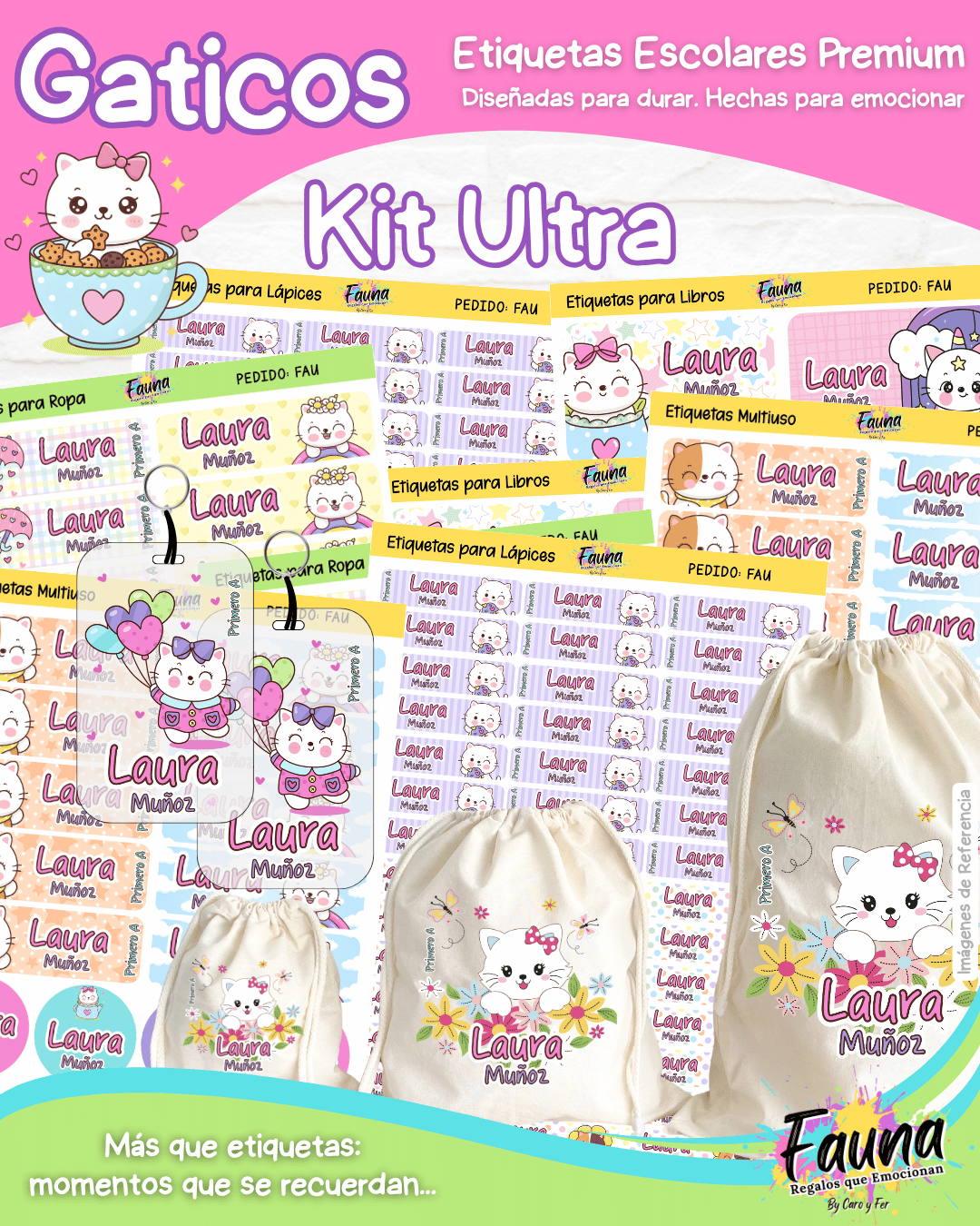 Gaticos 🐾 - Etiquetas Escolares Premium Personalizadas