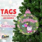 Gaticos – Tag Navideño Personalizado con Nombre 🎄
