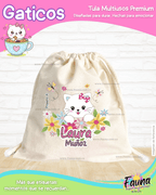 Gaticos 🐾 - Tula personalizada para niña – multiusos con nombre