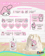 Gatita Dulce 🌸 - Etiquetas Escolares Premium Personalizadas