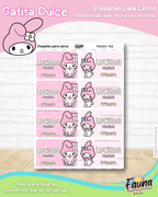 Gatita Dulce 🌸 - Etiquetas Escolares Premium Personalizadas