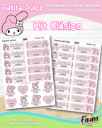 Gatita Dulce 🌸 - Etiquetas Escolares Premium Personalizadas